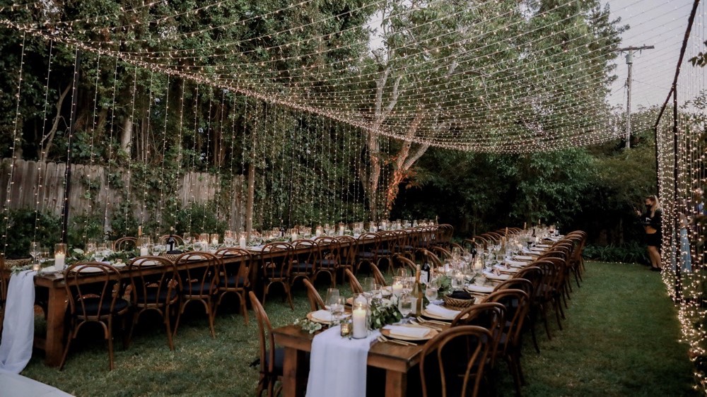 Twinkle Lights over reception